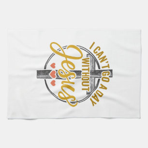 Jesus Kreuz Christliche Typografie-Shirt-Design_1 Geschirrtuch