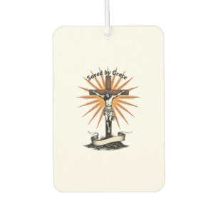 Jesus Kreuz Glauben Vintage Gravur Christliches T- Autolufterfrischer