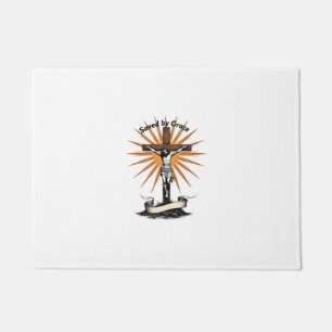 Jesus Kreuz Glauben Vintage Gravur Christliches T- Fußmatte