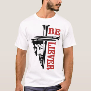 Jesus-Kreuz-Nagel-Design – Mächtiges Christentum T-Shirt