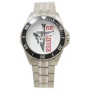 Jesus Kreuz Nageldesign – Mächtiger Christlicher G Armbanduhr
