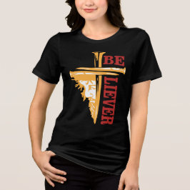 Jesus Kreuz Nageldesign – Mächtiger Christlicher G Tri-Blend Shirt