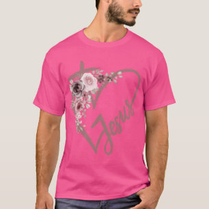 Jesus kreuzen mit Blume - Pastell T-Shirt