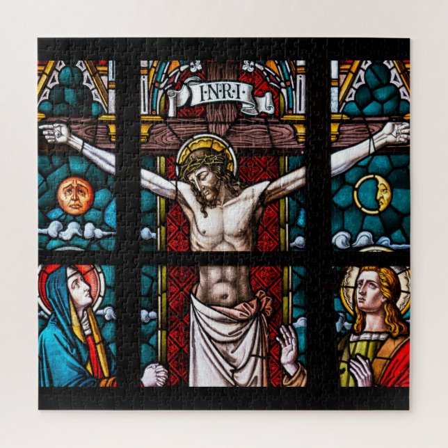 Jesus kreuzigte am Kreuz Puzzle (Vertikal)