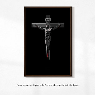 Jesus Kreuzigung in Art Noir Leinwanddruck