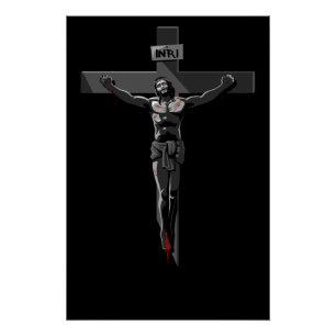 Jesus Kreuzigung in Art Noir Poster