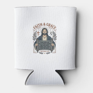 Jesus Kreuzstich Vintage-Shirt Christliches Grafik Dosenkühler