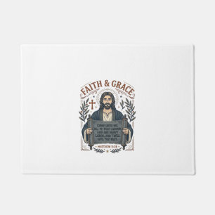 Jesus Kreuzstich Vintage-Shirt Christliches Grafik Fußmatte