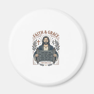 Jesus Kreuzstich Vintage-Shirt Christliches Grafik Magnet