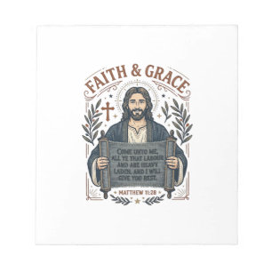 Jesus Kreuzstich Vintage-Shirt Christliches Grafik Notizblock