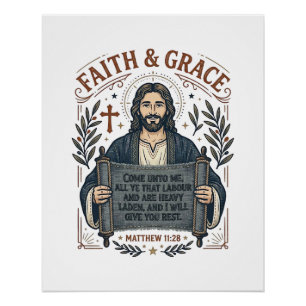 Jesus Kreuzstich Vintage-Shirt Christliches Grafik Poster