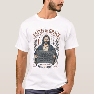 Jesus Kreuzstich Vintage-Shirt Christliches Grafik T-Shirt