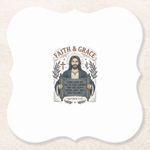 Jesus Kreuzstich Vintage-Shirt Christliches Grafik Untersetzer