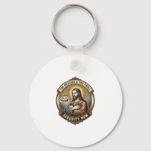 Jesus Kreuzt Arme Internet-Troll-Gesicht Emoji Hum Schlüsselanhänger