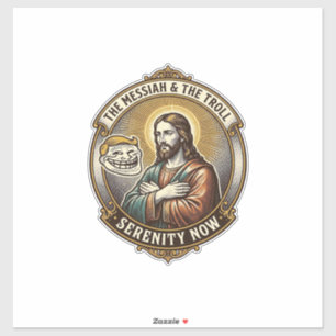 Jesus kreuzt Arme Internet-Troll-Gesicht-Emoticon  Aufkleber