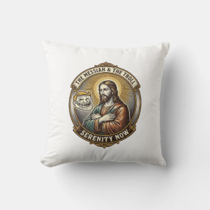 Jesus Kreuzt Arme Internet-Troll-Gesicht-Emoticon  Kissen