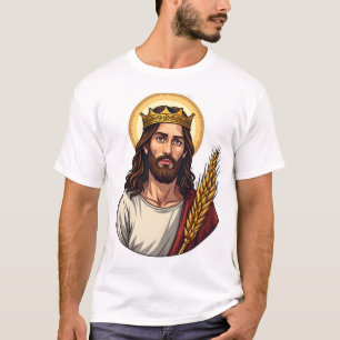 Jesus Krone Weizen Vintage Gravur Shirt