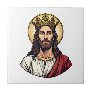 Jesus-Kronen-Halo-Vintage-Stickerei-Shirt 2 Fliese