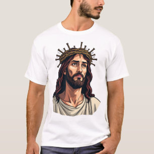 Jesus Kronennägel Vintage Gravur T-Shirt 2