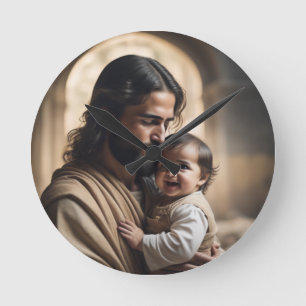 Jesus Kunst Runde Wanduhr
