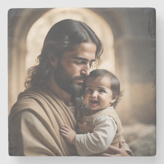Jesus Kunst Steinuntersetzer (Vorderseite)