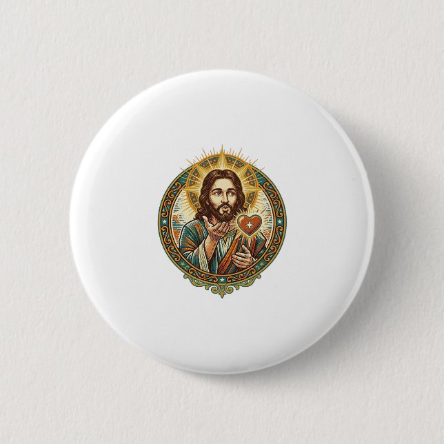 Jesus Küsschen Rot Herz Like Button Humor_1 (Vorderseite)