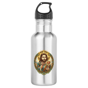 Jesus Küsschen Rot Herz Like Button Humor_1 Edelstahlflasche