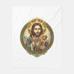 Jesus Küsschen Rot Herz Like Button Humor_1 Fleecedecke