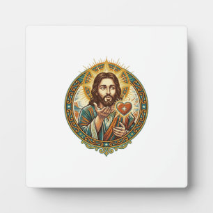 Jesus Küsschen Rot Herz Like Button Humor_1 Fotoplatte