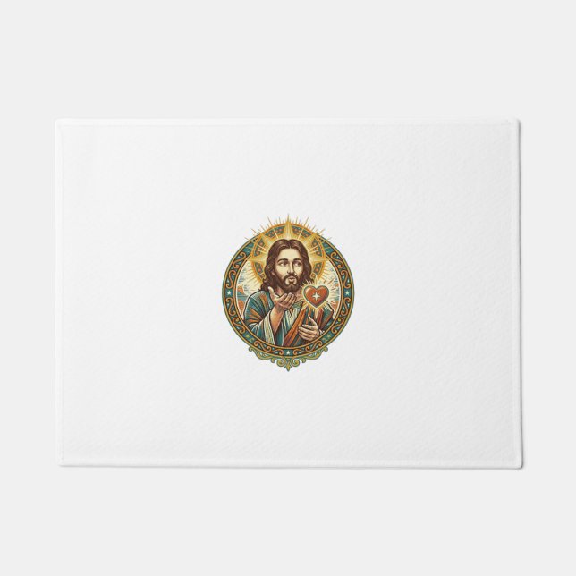 Jesus Küsschen Rot Herz Like Button Humor_1 Fußmatte (Vorderseite)