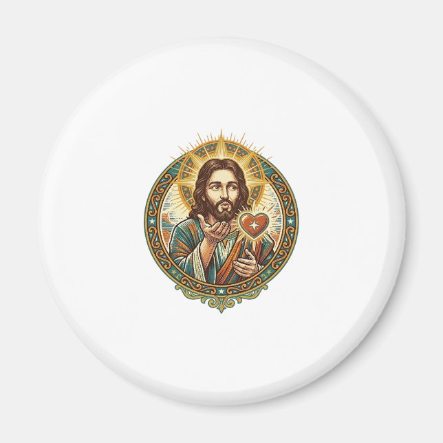 Jesus Küsschen Rot Herz Like Button Humor_1 Magnet (Vorne)