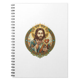 Jesus Küsschen Rot Herz Like Button Humor_1 Notizblock