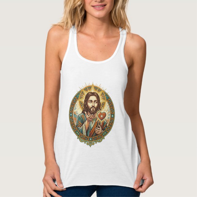 Jesus Küsschen Rot Herz Like Button Humor_1 Tank Top (Vorderseite)