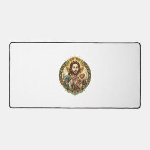 Jesus Küsschen Roter Herz Gefällt-mir-Button Humor Schreibtischunterlage