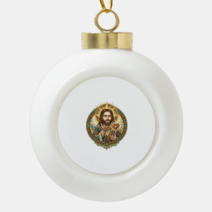 Jesus Küsschen Roter Herz Like Button Humor_1 Keramik Kugel-Ornament
