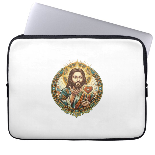 Jesus Küsschen Roter Herz Like Button Humor_1 Laptopschutzhülle (Vorderseite)