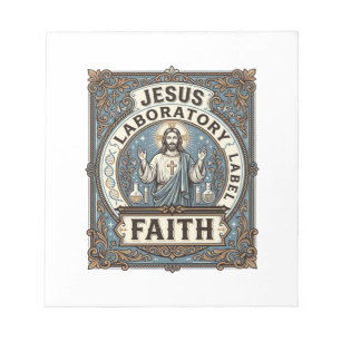 Jesus Laboretikett Glaube Jesus Labor Christi Notizblock