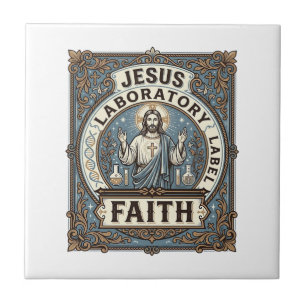 Jesus Laboretikett Glaube Jesus Laborchrist Fliese