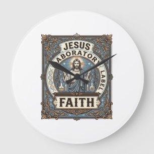 Jesus Laboretikett Glaube Jesus Laborchrist Große Wanduhr