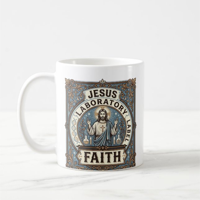 Jesus Laboretikett Glaube Jesus Laborchrist Kaffeetasse (Links)