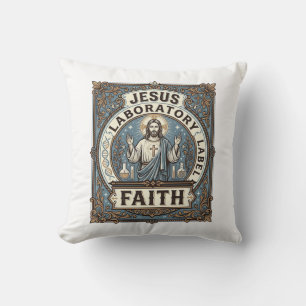 Jesus Laboretikett Glaube Jesus Laborchrist Kissen