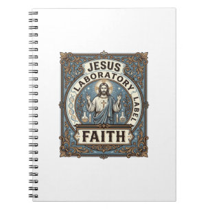 Jesus Laboretikett Glaube Jesus Laborchrist Notizblock