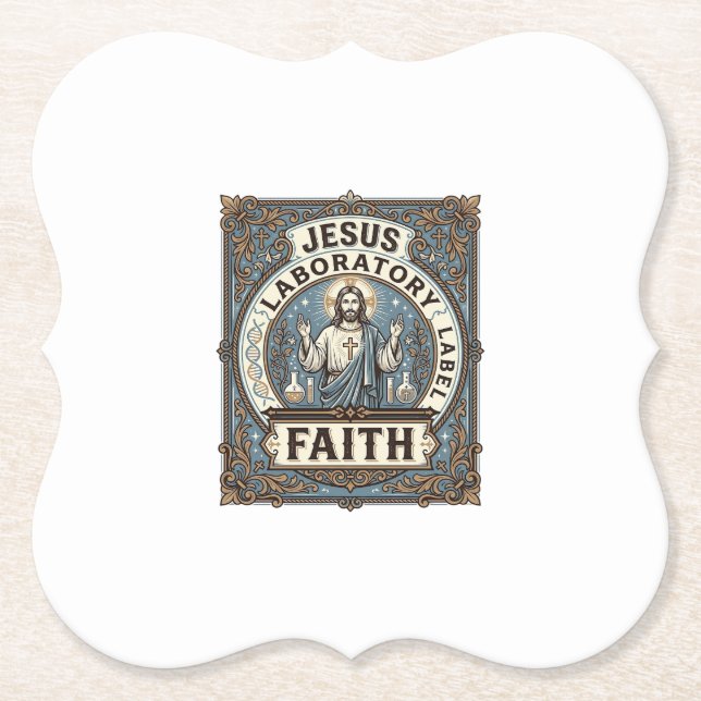 Jesus Laboretikett Glaube Jesus Laborchrist Untersetzer (Vorderseite)