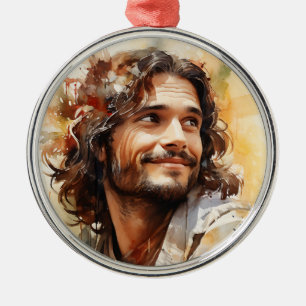 Jesus lächelnd Ornament Aus Metall