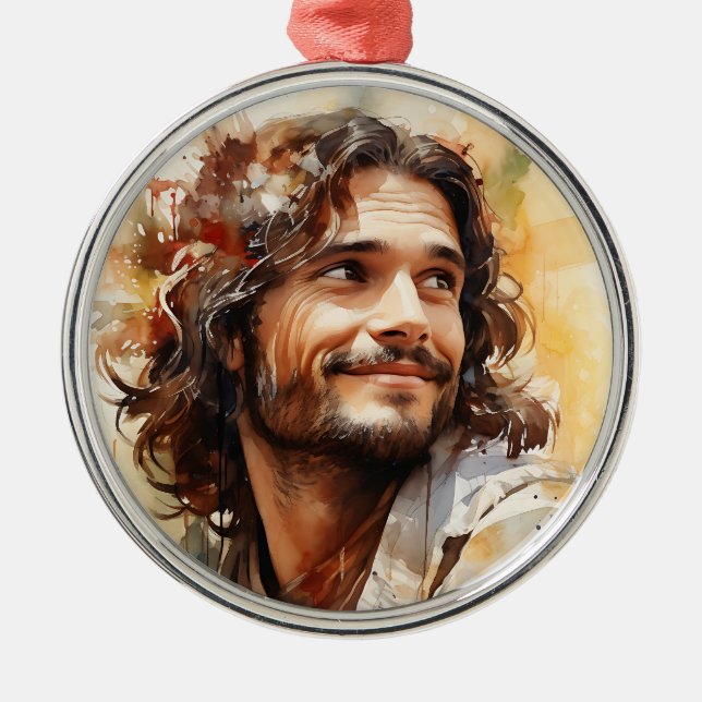 Jesus lächelnd Ornament Aus Metall (Vorne)