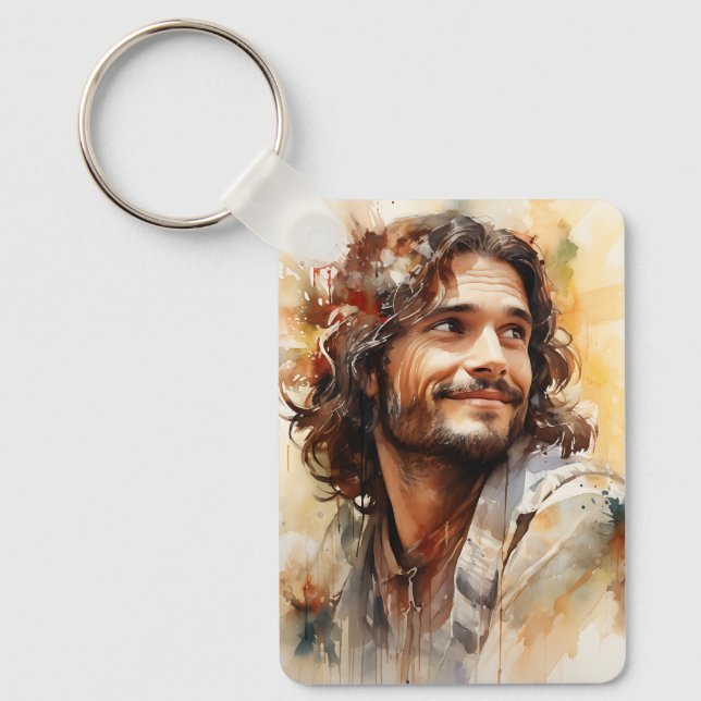 Jesus lächelnder Schlüsselanhänger (Vorderseite)