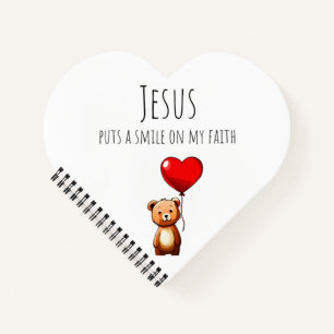 Jesus lächelt auf mein Glaubenshärchen, geformt Jo Notizbuch