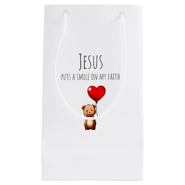 Jesus lächelt auf meine Faith-Geschenktasche Kleine Geschenktüte (Vorderseite)