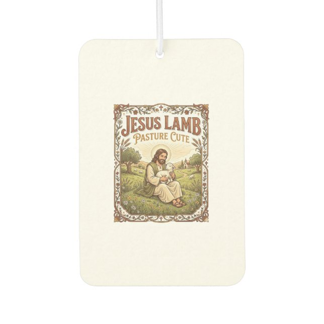 Jesus Lamm Weide Niedlich Jesus Lamm Weide Niedlic Autolufterfrischer (Vorderseite)
