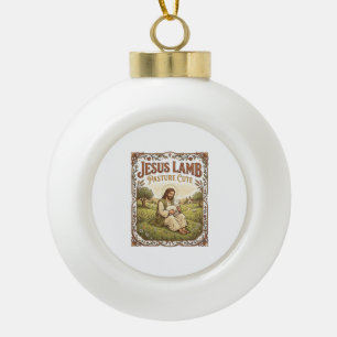 Jesus Lamm Weide Süß Jesus Lamm Weide Süß Ch Keramik Kugel-Ornament